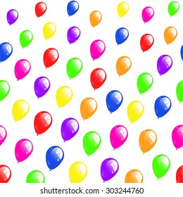 Party background with colorful balloons, Festive background, bright balloon, Flying balloons on white background - Vector Illustration