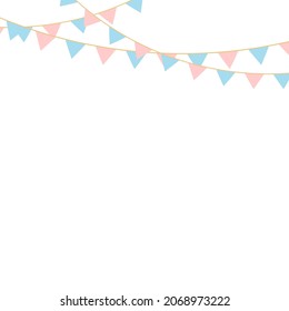 Party Background with Colorful Flags. Celebration Event, Birthday, Carnival flag garlands.