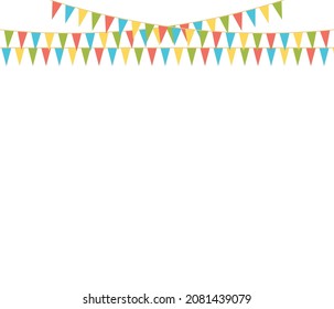 Party Background with Colorful Flags. Celebration Event, Birthday, Carnival flag garlands.