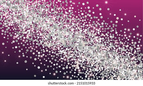 Party Background with Confetti of Glitter Particles. Sparkle Lights Texture. Holiday pattern. Light Spots. Star Dust. Explosion of Confetti. Design for Web.