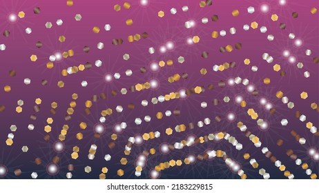 Party Background with Confetti of Glitter Particles. Sparkle Lights Texture. Celebration pattern. Light Spots. Star Dust. Explosion of Confetti. Design for Flyer.