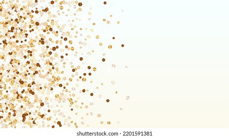 Fondo del partido con confetti de partículas brillantes. Sparkle Luces Textura. Patrón de aniversario. Puntos de luz. Star Dust. Explosión de Confetti. Diseño para Revista.
