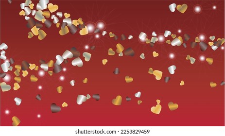 Party Background with Confetti of Glitter Particles. St. Valentine Day. Celebration pattern. Light Spots. Explosion of Confetti. Glitter Vector Illustration. Design for Advertisement.
