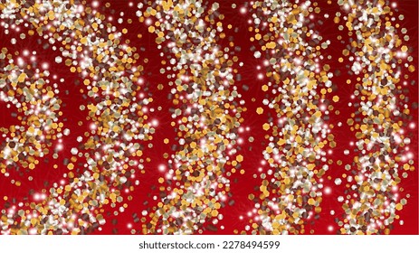 Party Background with Confetti of Glitter Particles. Sparkle Lights Texture. Celebration pattern. Light Spots. Star Dust. Explosion of Confetti. Design for Flyer.