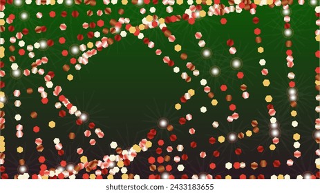 Partyhintergrund mit Konfetti aus Glitzerpartikeln. Sparkle Lights Textur. Disco-Muster. Lichtpunkte. Sternenstaub. Explosion von Konfetti. Design zum Verkauf.