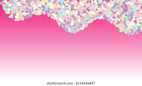 Party Background with Confetti of Glitter Particles. St. Valentine Day. New Year pattern. Light Spots. Explosion of Confetti. Glitter Vector Illustration. Design for Banner.