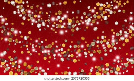 Party Background with Confetti of Glitter Particles. Sparkle Lights Texture. Disco pattern. Light Spots. Star Dust. Explosion of Confetti. Design for Flyer.