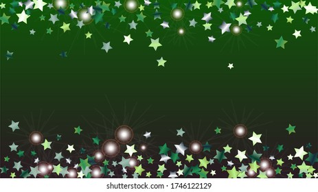 Party Background mit Confetti von Glitter Star Particles. Funkellichttextur. Neujahrsmuster. Lichtpunkte. Sternstaub. Christmassendesign. Explosion von Confetti. Design für Flyer.