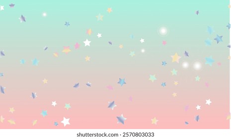 Party Background with Confetti of Glitter Star Particles. Sparkle Lights Texture. Christmas pattern. Light Spots. Star Dust. Christmass Design. Explosion of Confetti. Design for Advertisement.