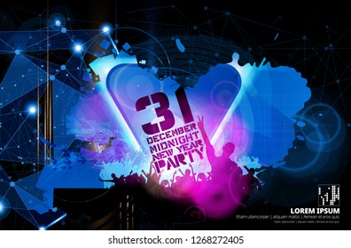 Party background with dancing people - vector illustration