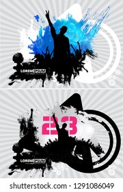 Party background with dancing people - vector illustration