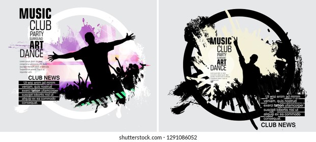 Party background with dancing people - vector illustration