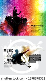 Party background with dancing people - vector illustration