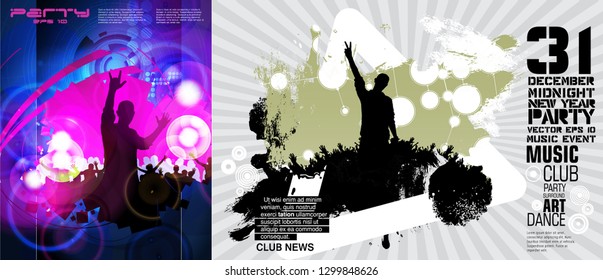 Fondo del partido con gente bailando - ilustración vectorial