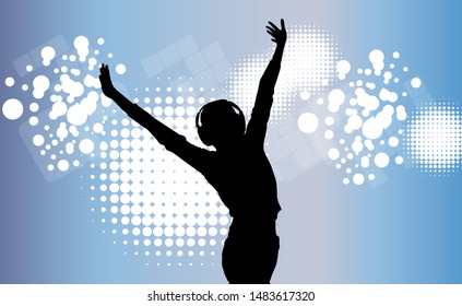 Party background with dancing people - vector illustration