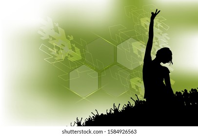 Party background with dancing people - vector illustration