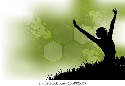 Party background with dancing people - vector illustration