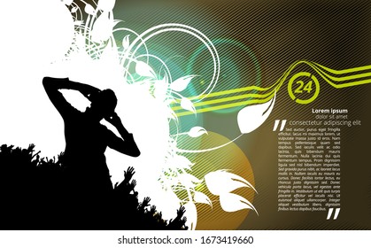 Party background with dancing people - vector illustration