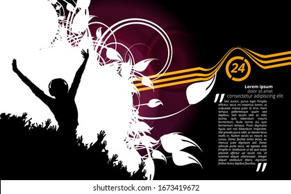 Party background with dancing people - vector illustration