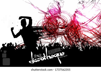 Party background with dancing people - vector illustration