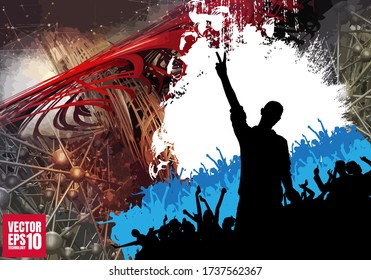 Party background with dancing people - vector illustration