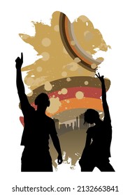 Party background with dancing people - vector illustration