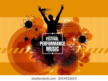 Party background with dancing people - vector illustration