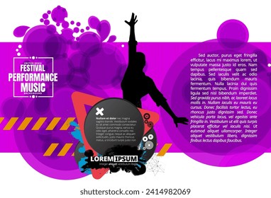 Party background with dancing people - vector illustration