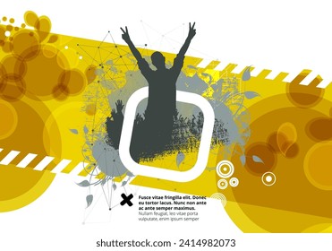 Party background with dancing people - vector illustration