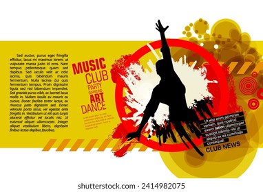 Party background with dancing people - vector illustration