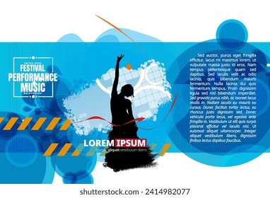 Party background with dancing people - vector illustration