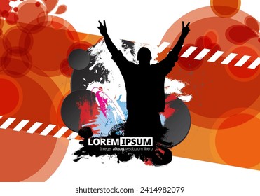 Party background with dancing people - vector illustration
