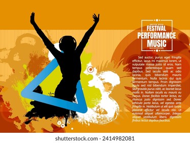 Party background with dancing people - vector illustration