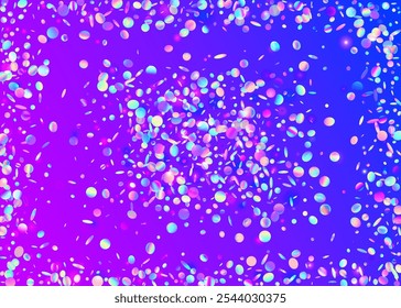 Party Background. Digital Design. Modern Ribbon. Happy Isolated Backdrop. Carnaval Tinsel. Light Pattern. Unicorn Serpentine. Blue Disco Confetti. Pink Party Background