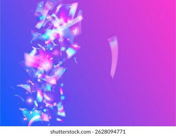 Party Background. Digital Flag. Anniversary Effect. Carnival Glitter. Foil Pattern. Art Iridescent Serpentine. Abstract Design. Blue Happy Ribbon. Purple Party Background