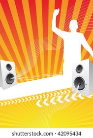 party background with dj and loudspeakers
