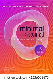 Party Background. Dj Magazine. Electro Vector. Discotheque Trance Element. Electronic Audio Invitation. Pink Sound Poster. Blue Techno Banner. Violet Party Background