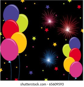 party background with fireworks