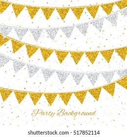 Party background with flags. Can be used as Birthday banner, Wedding background, glamour party flyer etc 