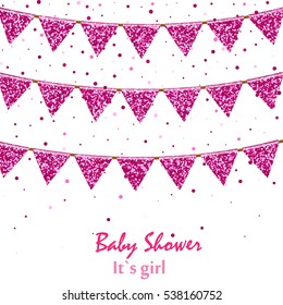 Party background with flags. Can be used as Birthday banner, Wedding background, Baby Shower, glamour party flyer etc 