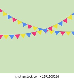 Party Background with Flags Vector EPS 10 green