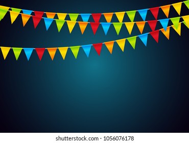 Party Background with Flags Vector Illustration. EPS10