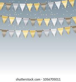 Party Background with Flags Vector Illustration. EPS10