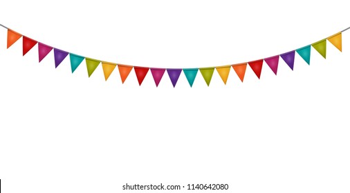 Party Background with Flags Vector Illustration. EPS10