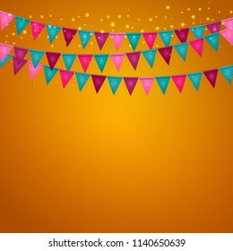 Party Background with Flags Vector Illustration. EPS10