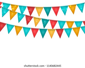 Party Background with Flags Vector Illustration. EPS10