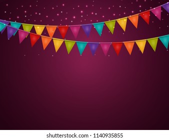 Party Background with Flags Vector Illustration. EPS10