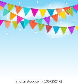 Party Background with Flags Vector Illustration. EPS 10