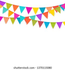 Party Background with Flags Vector Illustration. EPS 10