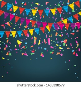 Party Background with Flags Vector Illustration. EPS 10